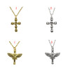 N-7346 Vintage Fashion Gold silver Metal Eagle cross Pattern Punk necklace Jewelry