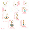E-5685 11PCS/Set Gold Alloy Star Moon Shell Shape Drop Earrings Rhinestone Pearl Eye Earring Women Beach Jewelry