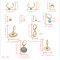 E-5685 11PCS/Set Gold Alloy Star Moon Shell Shape Drop Earrings Rhinestone Pearl Eye Earring Women Beach Jewelry