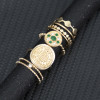 R-1522 3 Styles Boho Midi Finger Rings Set for Women Hollow Out Heart Snake Shape Rings Fashion Jewelry