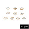 R-1522 3 Styles Boho Midi Finger Rings Set for Women Hollow Out Heart Snake Shape Rings Fashion Jewelry
