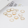 R-1521 2 Styles Boho Fashion Finger Rings Set Hollow Out Heart Snake Shape Rings Fashion Jewelry for Women