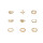 R-1521 2 Styles Boho Fashion Finger Rings Set Hollow Out Heart Snake Shape Rings Fashion Jewelry for Women