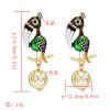 E-5688 Cute Bird Earring Rhinestone Drop Dangle Earrings for Woman