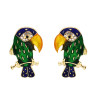 E-5689 Cute Gold Animal Parrot Shape Earrings with Rhinestone Stud Earrings For Womem Girl Gifts
