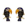 E-5689 Cute Gold Animal Parrot Shape Earrings with Rhinestone Stud Earrings For Womem Girl Gifts