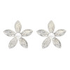 E-5690 New Fashion Gold Silver Inlaid Pearl Earrings Personalized European Flower Earrings