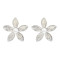 E-5690 New Fashion Gold Silver Inlaid Pearl Earrings Personalized European Flower Earrings