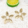 E-5690 New Fashion Gold Silver Inlaid Pearl Earrings Personalized European Flower Earrings