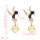 E-5691 3 Colors Enamel Birds Drop Earrings for Women Girl Gold Round Ball Earring Party Jewelry