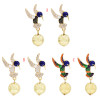 E-5691 3 Colors Enamel Birds Drop Earrings for Women Girl Gold Round Ball Earring Party Jewelry