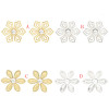 E-5692 Fashion Gold Silver Inlaid Pearl Flower Earrings  Jewelry Accessories