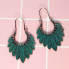 E-5693 2 Style Of Leaf Drop Earrings Bohemian Vintage Gold Green Long For Women Accessories.