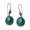 E-5694 Bohemian Vintage Green Drop Earrings Long Ladies Accessories