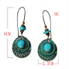 E-5694 Bohemian Vintage Green Drop Earrings Long Ladies Accessories