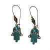 E-5694 Bohemian Vintage Green Drop Earrings Long Ladies Accessories
