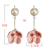 E-5695 5 Colors Cute Handmade Wool Flowers Hook Earrings