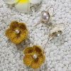 E-5695 5 Colors Cute Handmade Wool Flowers Hook Earrings