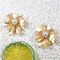 E-5696 Fashion Cute Alloy Flower Pearl Earring for Woman