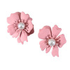 E-5696 Fashion Cute Alloy Flower Pearl Earring for Woman