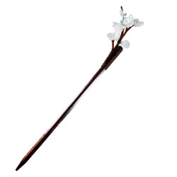 F-0744 Classic White Acrylic Flower Wooden Hair Sticks for Women Wedding Party Hair Accessories