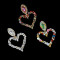 E-5697 Crystal heart pendant drop earrings geometric heart diamond ladies earrings heart love wedding engagement anniversary earrings birthday gift.