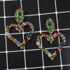 E-5697 Crystal heart pendant drop earrings geometric heart diamond ladies earrings heart love wedding engagement anniversary earrings birthday gift.