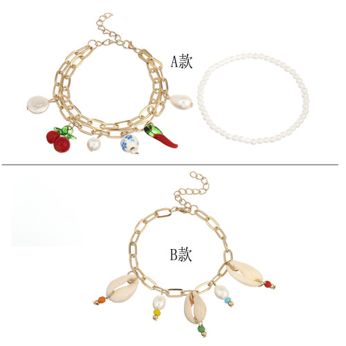 B-1016 Bohemian Style Bead Pearl Shell Adjustable Bracelet Jewelry Accessories