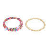 B-1017 2PCS/Set Boho Style Colorful Beads Adjustable Multi-layer Bracelets For Women Charming Jewelry Accessory