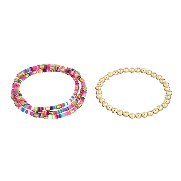B-1017 2PCS/Set Boho Style Colorful Beads Adjustable Multi-layer Bracelets For Women Charming Jewelry Accessory