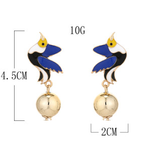 E-5700 Fashion Cute Glazed Bird Animal Earrings