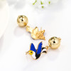 E-5700 Fashion Cute Glazed Bird Animal Earrings