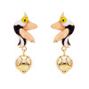 E-5700 Fashion Cute Glazed Bird Animal Earrings