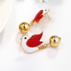 E-5701 4 Colors Cute Enamel Birds Drop Earrings for Women Girl Summer Party Jewelry