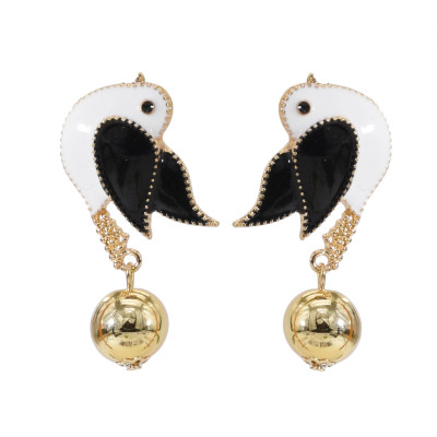 E-5701 4 Colors Cute Enamel Birds Drop Earrings for Women Girl Summer Party Jewelry