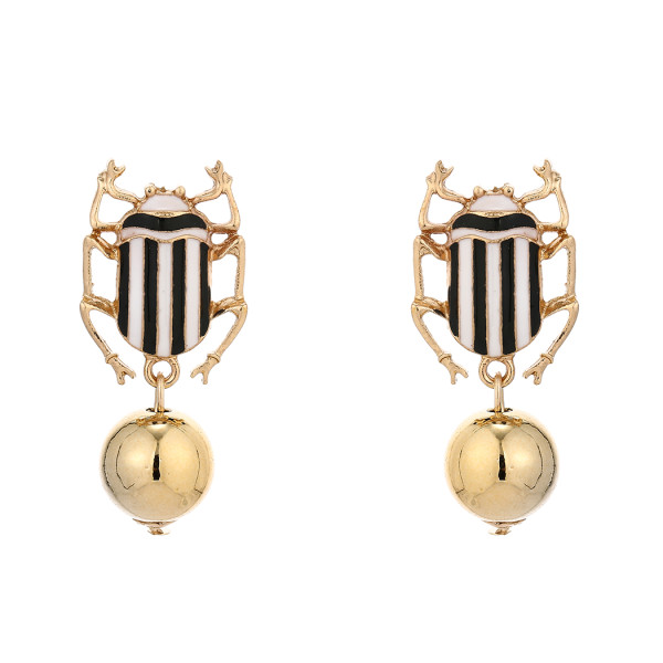 E-5702 3color Cartoon cute Insect beetle bead drop earrings summer Spring Jewelry