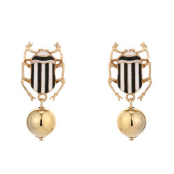 E-5702 3color Cartoon cute Insect beetle bead drop earrings summer Spring Jewelry