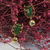 E-5702 3color Cartoon cute Insect beetle bead drop earrings summer Spring Jewelry