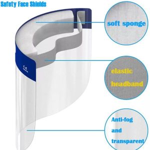 K-0014 Reusable Safety Full Face Shields Plastic Clear Protective Visor Super Light Facial Cover for Women Men Kids