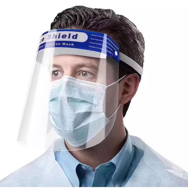 K-0014 Reusable Safety Full Face Shields Plastic Clear Protective Visor Super Light Facial Cover for Women Men Kids