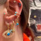 E-5685 11PCS/Set Gold Alloy Star Moon Shell Shape Drop Earrings Rhinestone Pearl Eye Earring Women Beach Jewelry