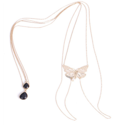 N-6367New fragrance shoulder back dish butterfly pearl tassel water drop gem sexy body chain