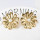 E-5703 Fashion Metal Style Gold and Silver Two Flower Pearl Earrings Simple Urban Beauty Earrings