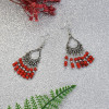 E-5704 Ethnic Style Earrings Long Tassel Beaded Hook Earrings