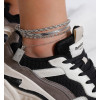 B-1019 Modyle 4 pieces / set of personalized quadrilateral square leg bracelet jewelry stainless steel anklet friendship gift initial anklet.