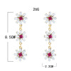 E-5706 Fashion Diamond Long Flower Earrings