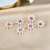 E-5706 Fashion Diamond Long Flower Earrings
