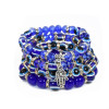 B-1020 Eye Style Beaded with Lucky Hand Pendant Charms Bracelet for Women Vacation Jewelry