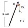 F-0749 Two Retro-style Fan Butterfly Wooden Hairpin Female Gift Hair Accessories with Colorful Beads