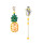 E-5709 2 Styles Summer Fruit Pineapple-shaped with Crystal Acrylic Drop Dangle Earrings for Women and Girls